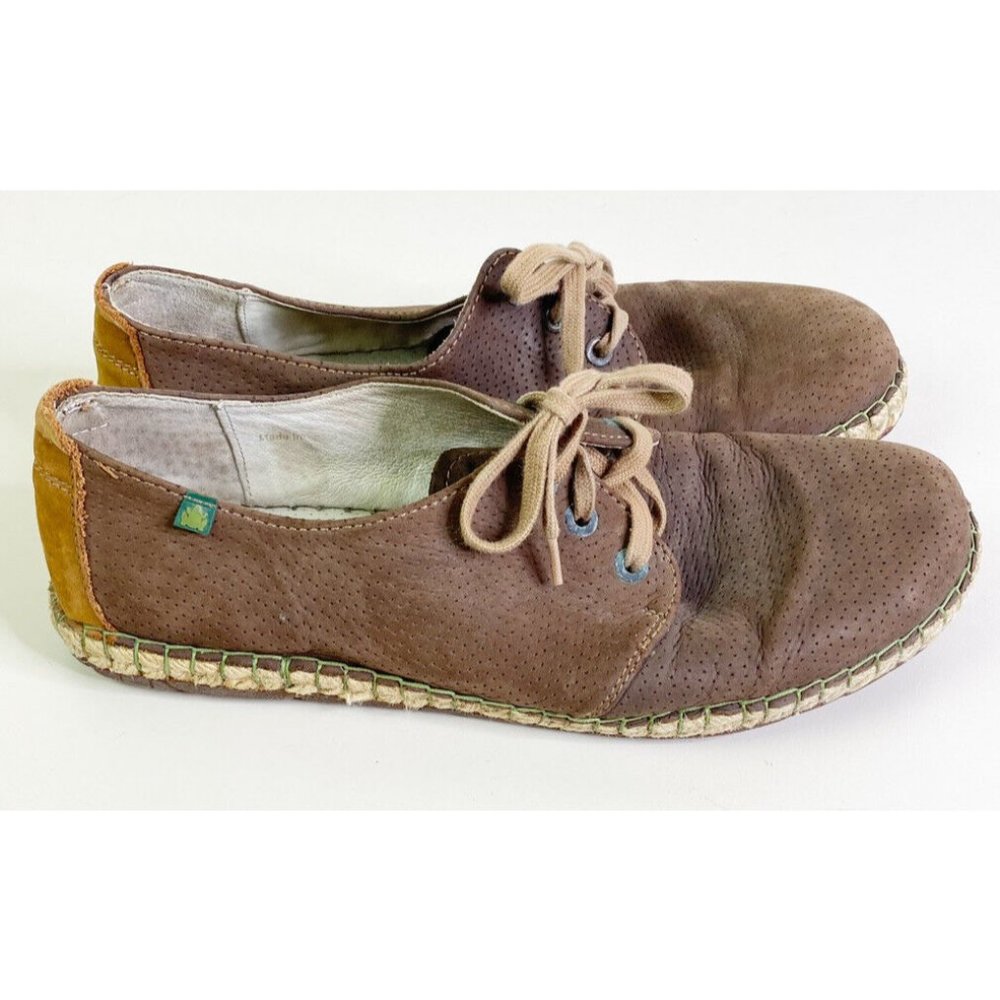 El Naturalista Men Sz 44 (10.5) Lace Up Leather Brown Shoes Oxford Sneakers EUC